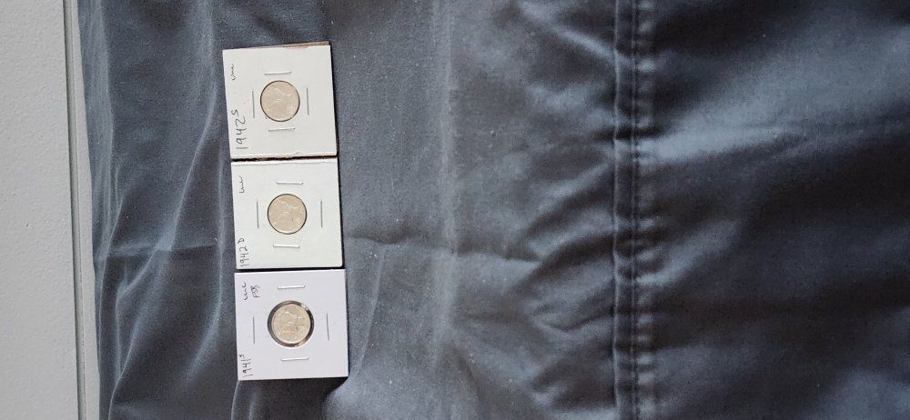 Silver 1941 S 1942 D & S Mercury Dime 10 Cent FB