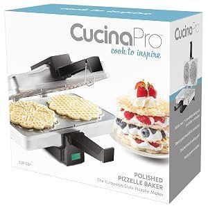CucinaPro Polished Pizzelle Baker European-Style Pizzelle Maker