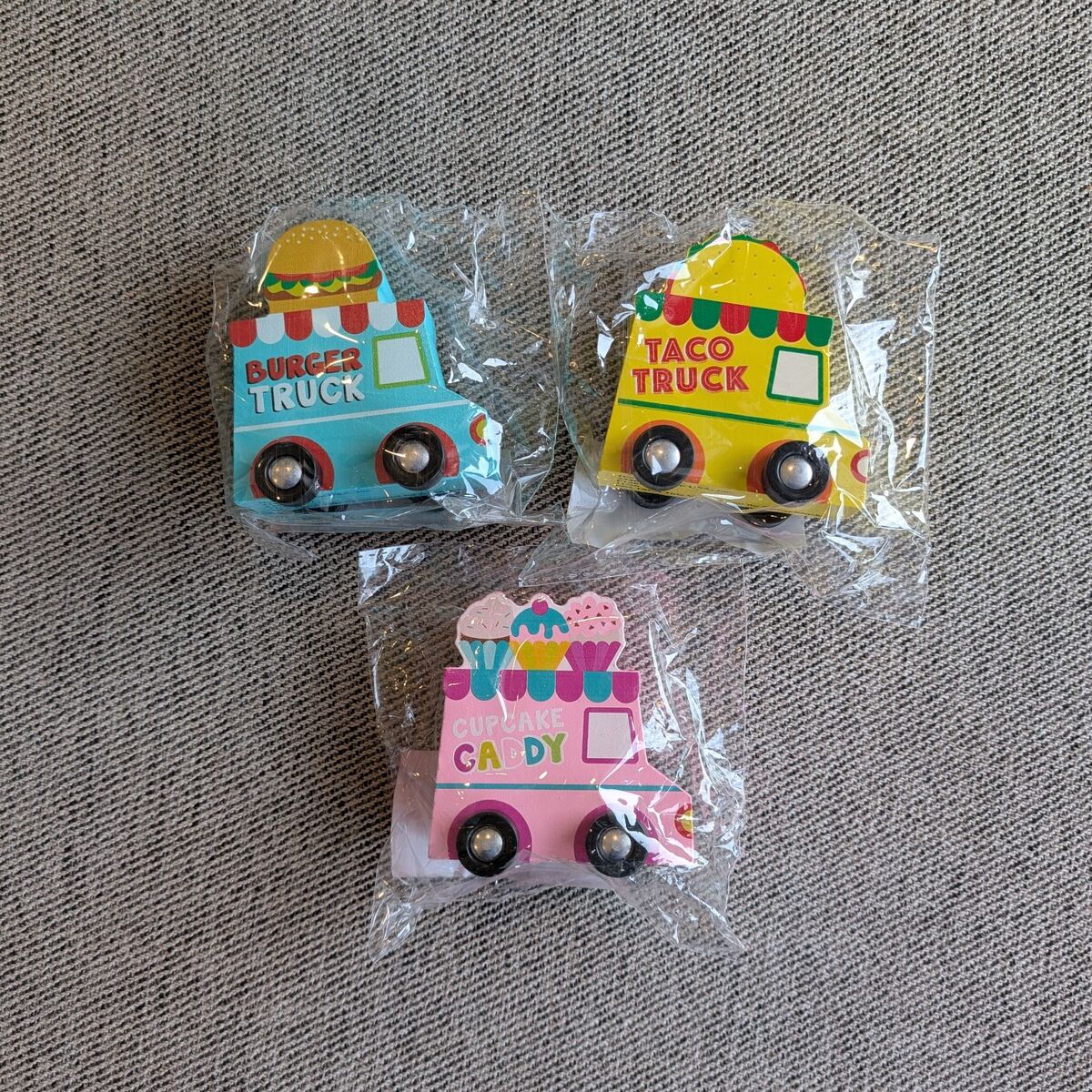 NEW! 3 Wood Food Trucks Burger Taco Cupcake