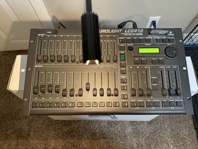 Eurolight LC2412 lighting control board, with user manual, 5 to 3 pin adapter, BNC light and a PCMCIA Card