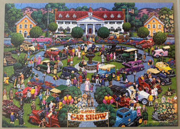 1000 Piece Jigsaw Puzzle, Classic Car Show, by Dowdle