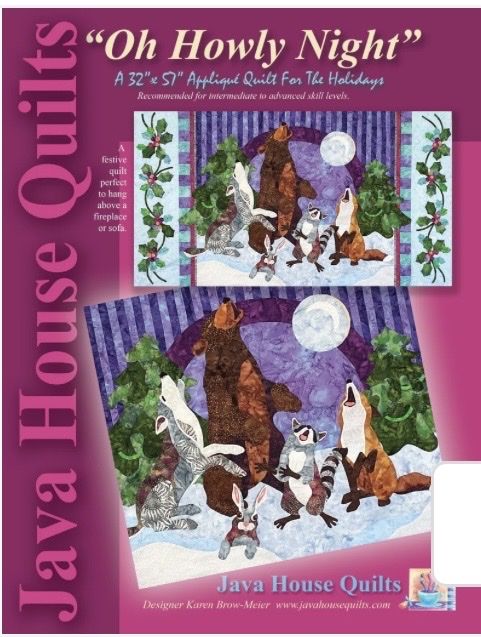 "Oh Howly Night" holiday-themed appliqué quilt