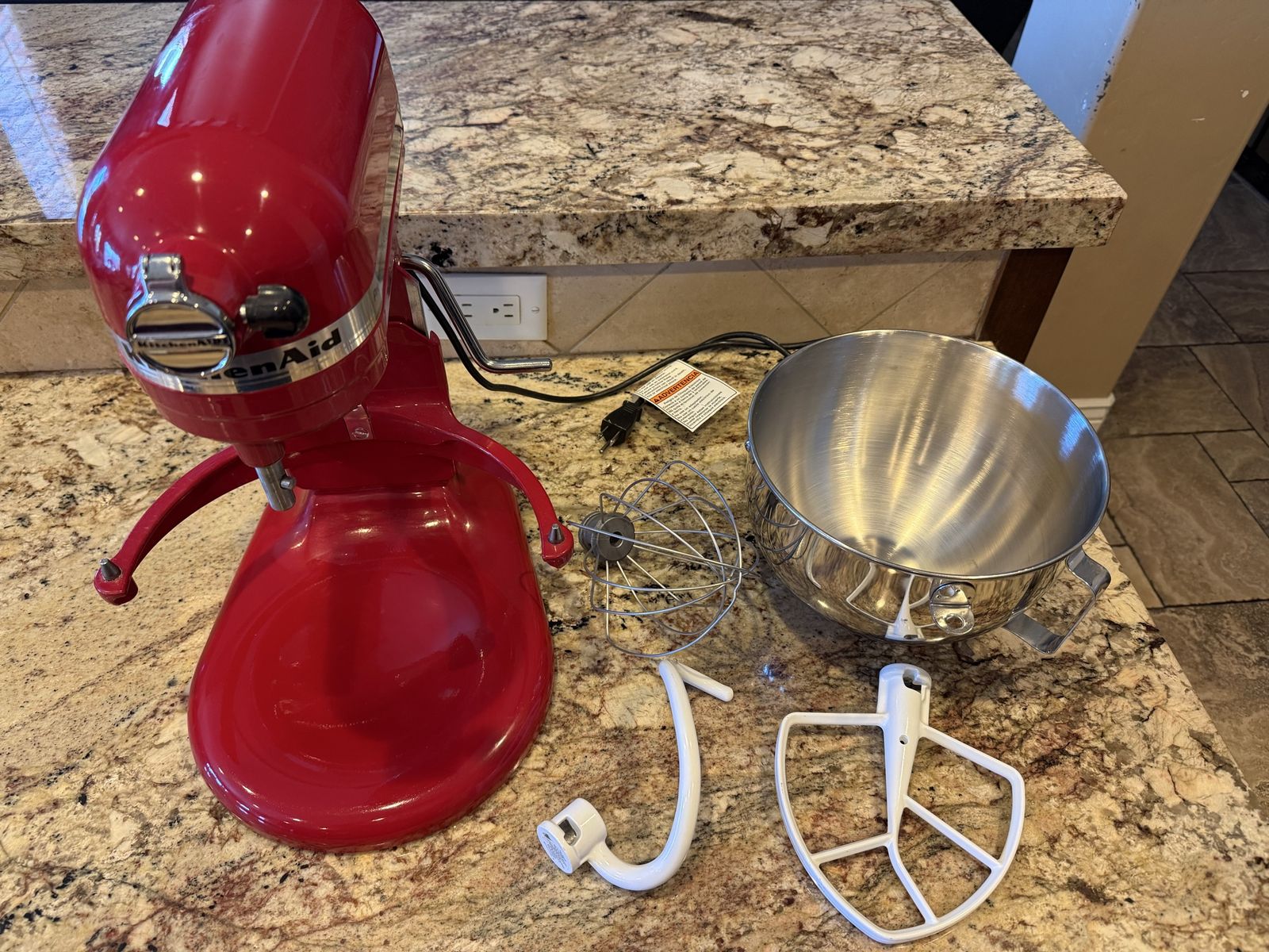 KitchenAid Artisan Series 5-Quart Tilt-Head Stand Mixer with Dough Hook & Flat Beater - Red