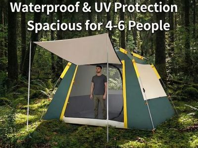 Camping automatic open instantly. Open tent. 4/6 P