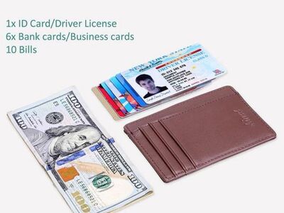 Slim Leather RFID Wallet – Front Pocket – Brown