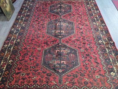 Playful Handknotted Vintage Persian Rug, 6'7" x 9'7"