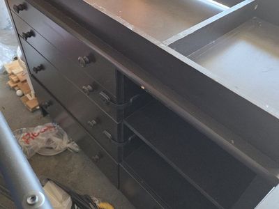 Black Wooden Changing Table Dresser Combo