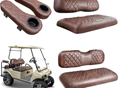 2000.5 - 2025 Club Car DS Vinyl Front&Rear Seat Cover with Flip-Up Armrests kit
