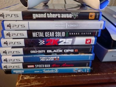 Sony PlayStation 5 Disc Edition Console with 2 Controllers, Seagate SSD, 8 PS5 Games