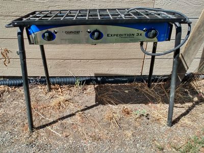 Camp Chef Expedition 3X 3-Burner Outdoor Stove with Legs - Propane Camping Range