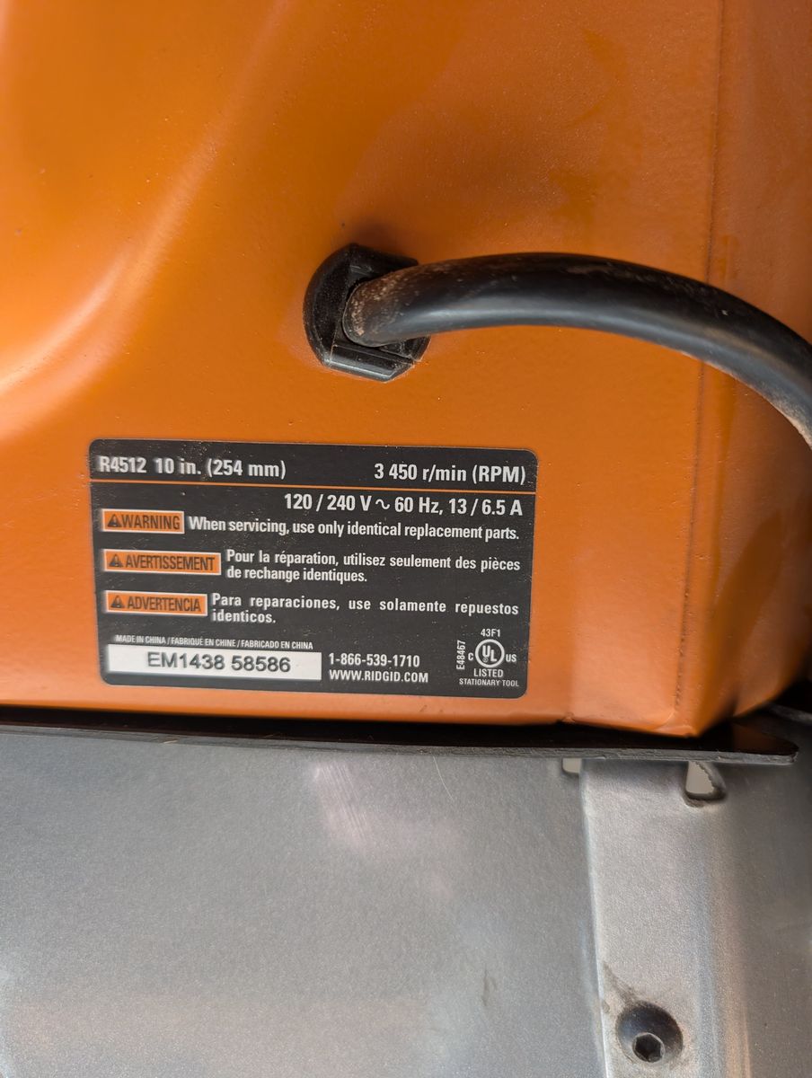 Ridgid R4512 hybrid table saw