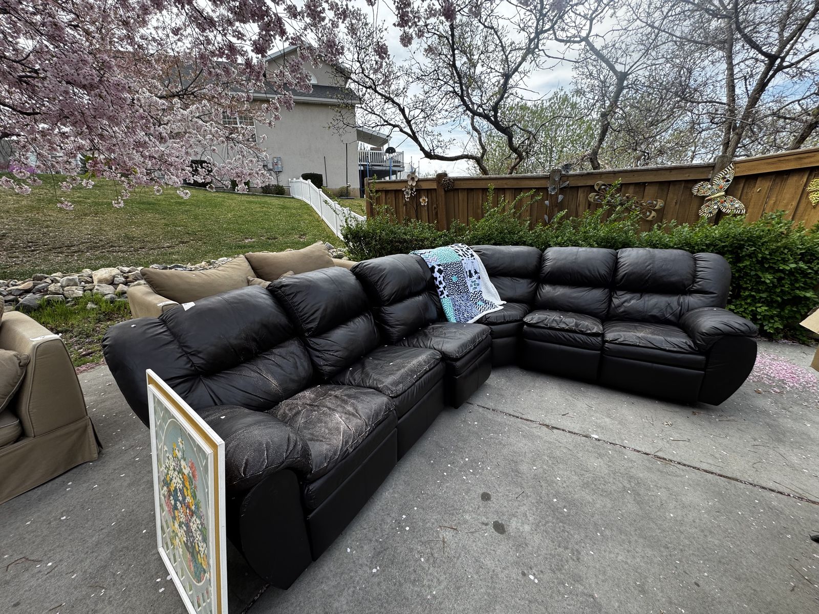 Brown Sectional Couch And sofa And Love Seat