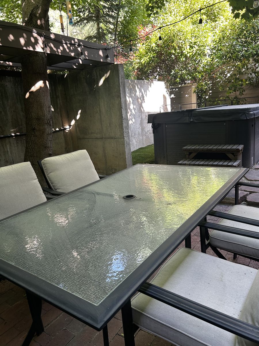 Glass Top Patio Table