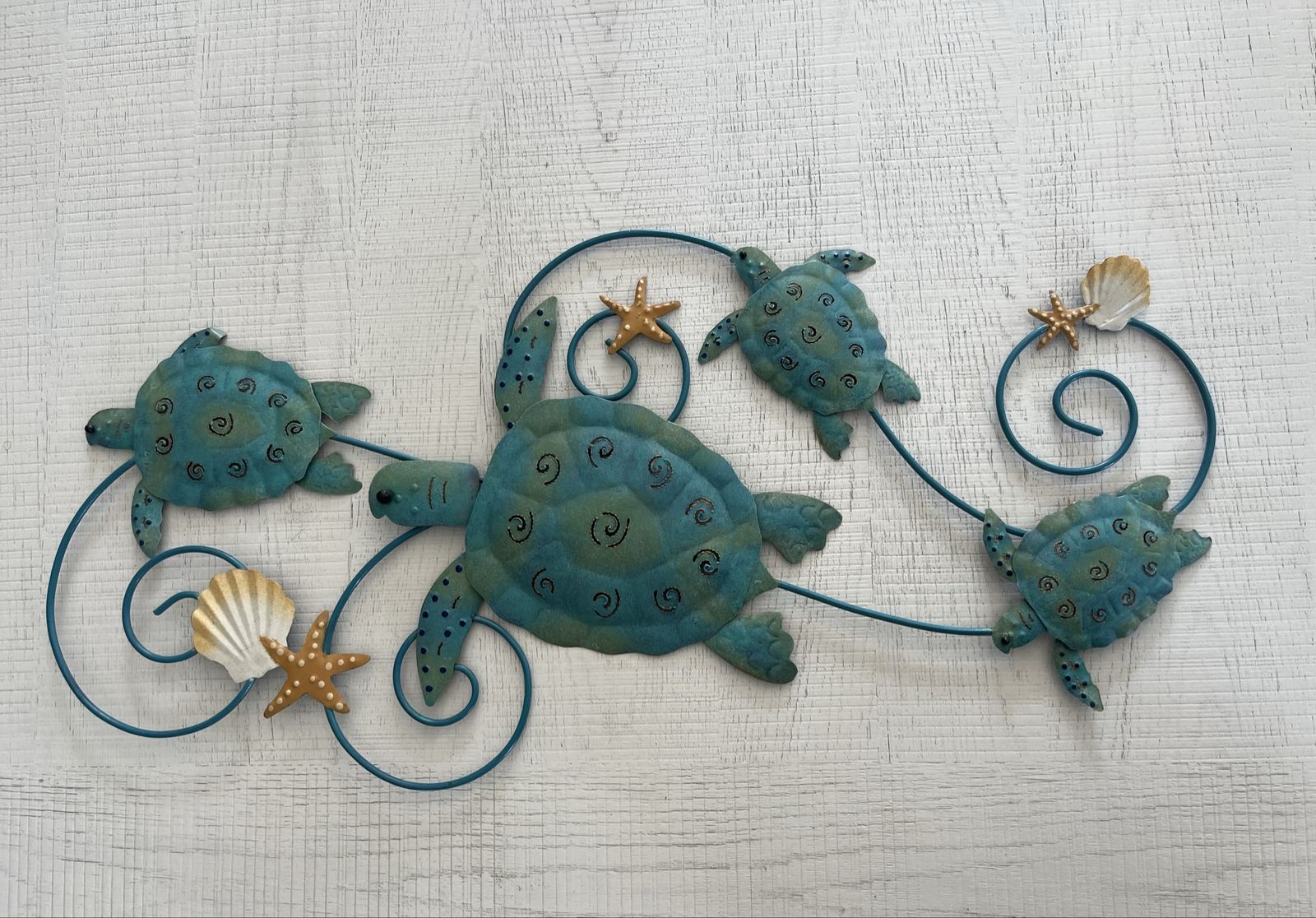 Set of three colorful turtles wall art