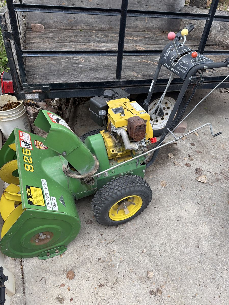 Old John Deere 826 snowblower
