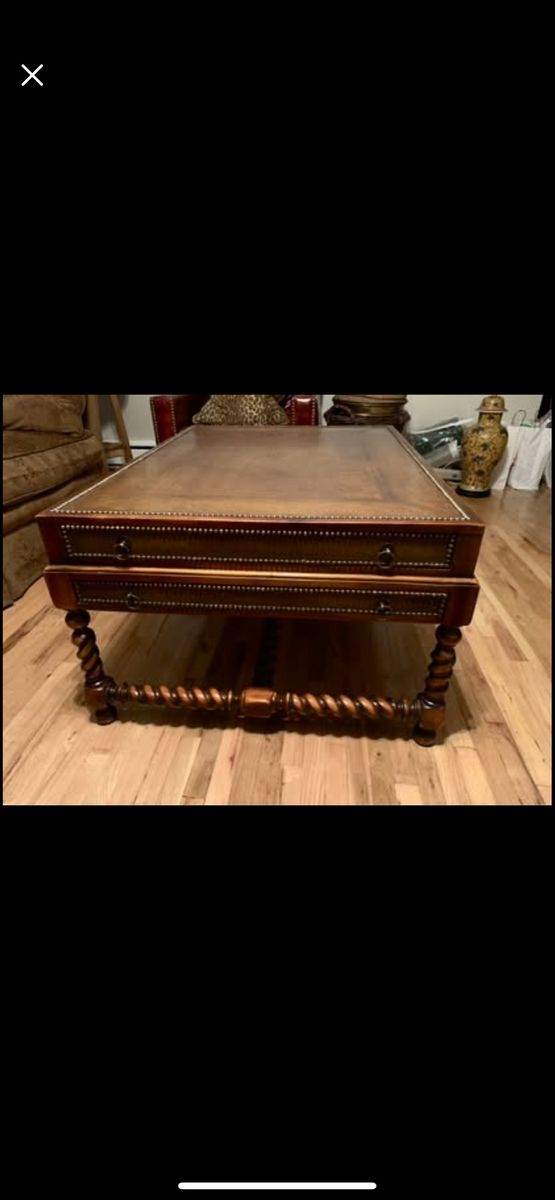 Leather Top Coffee Table