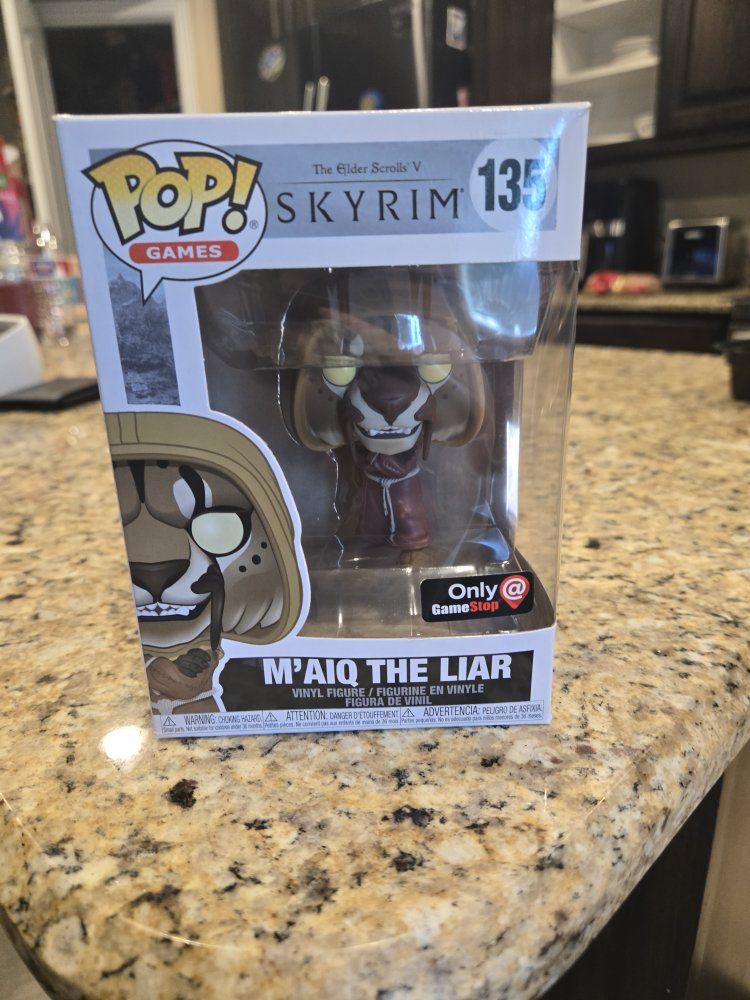 Funko Pop! Games Skyrim M'Aiq The Liar #135 GameStop Exclusive Vinyl Figure