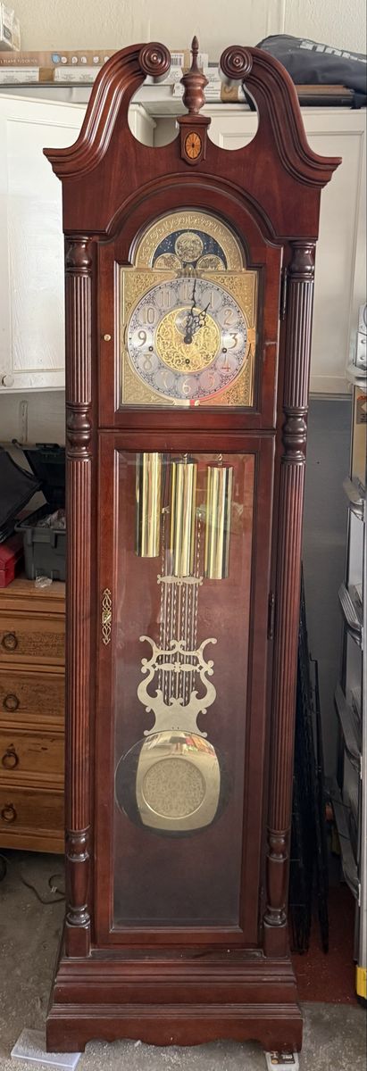 Howard Miller Grandfather Clock 610-743 Mahogany Moon Phase Floor Clock