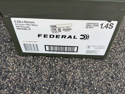 400 Rounds Federal XM193 In Ammo Cand