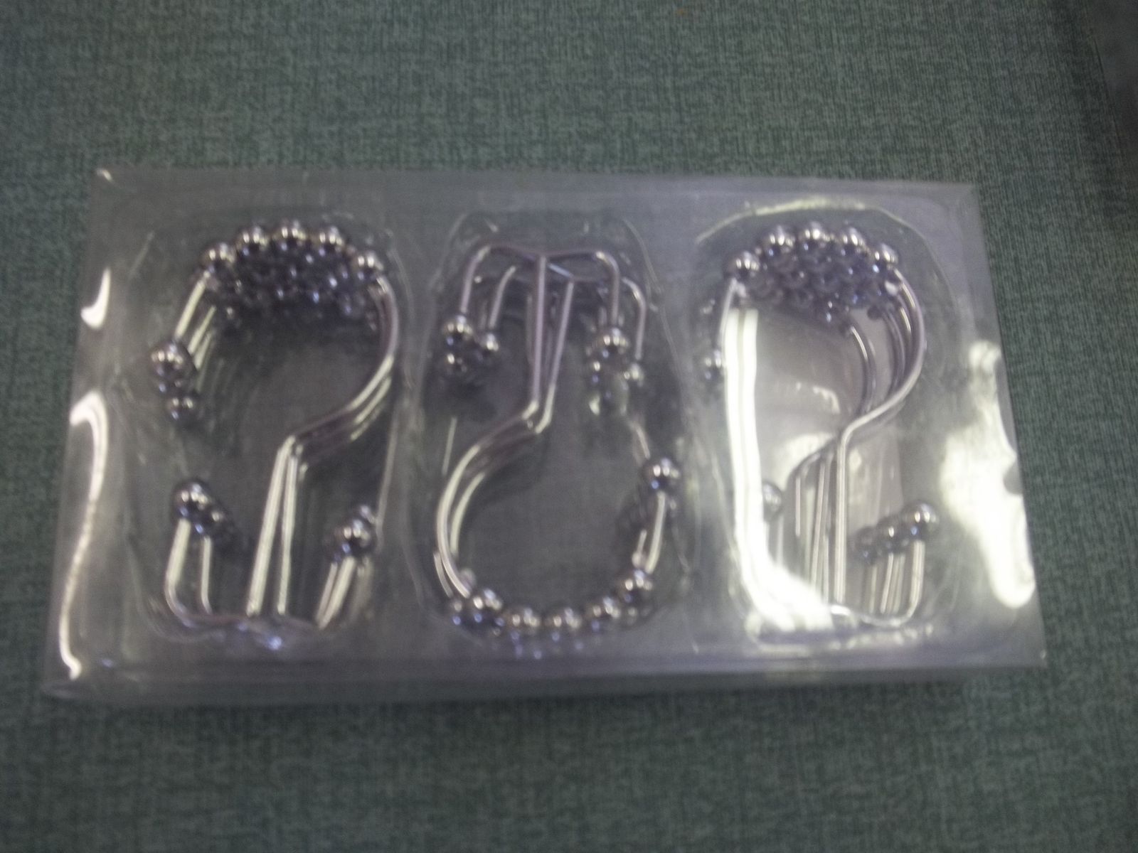 Double Glide Ball Shower Curtain Hooks in chrome