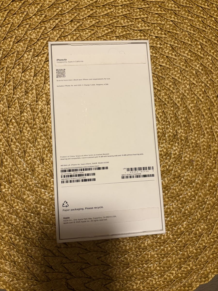 Iphone Air Black 256Gb