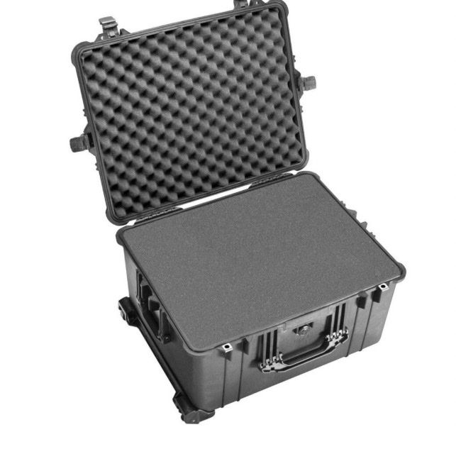 Pelican 1610 Hard Protector Case with Foam and Wheels - Black