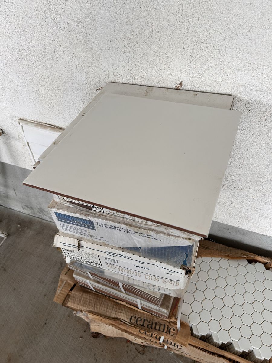 Tile 12”X 12” white ceramic tile free