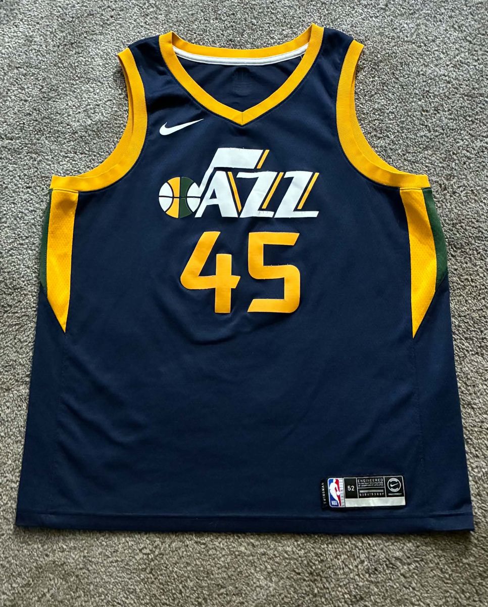 Nike Utah Jazz Donovan Mitchell #45 Navy Blue Dri-FIT NBA Jersey - Men's XL