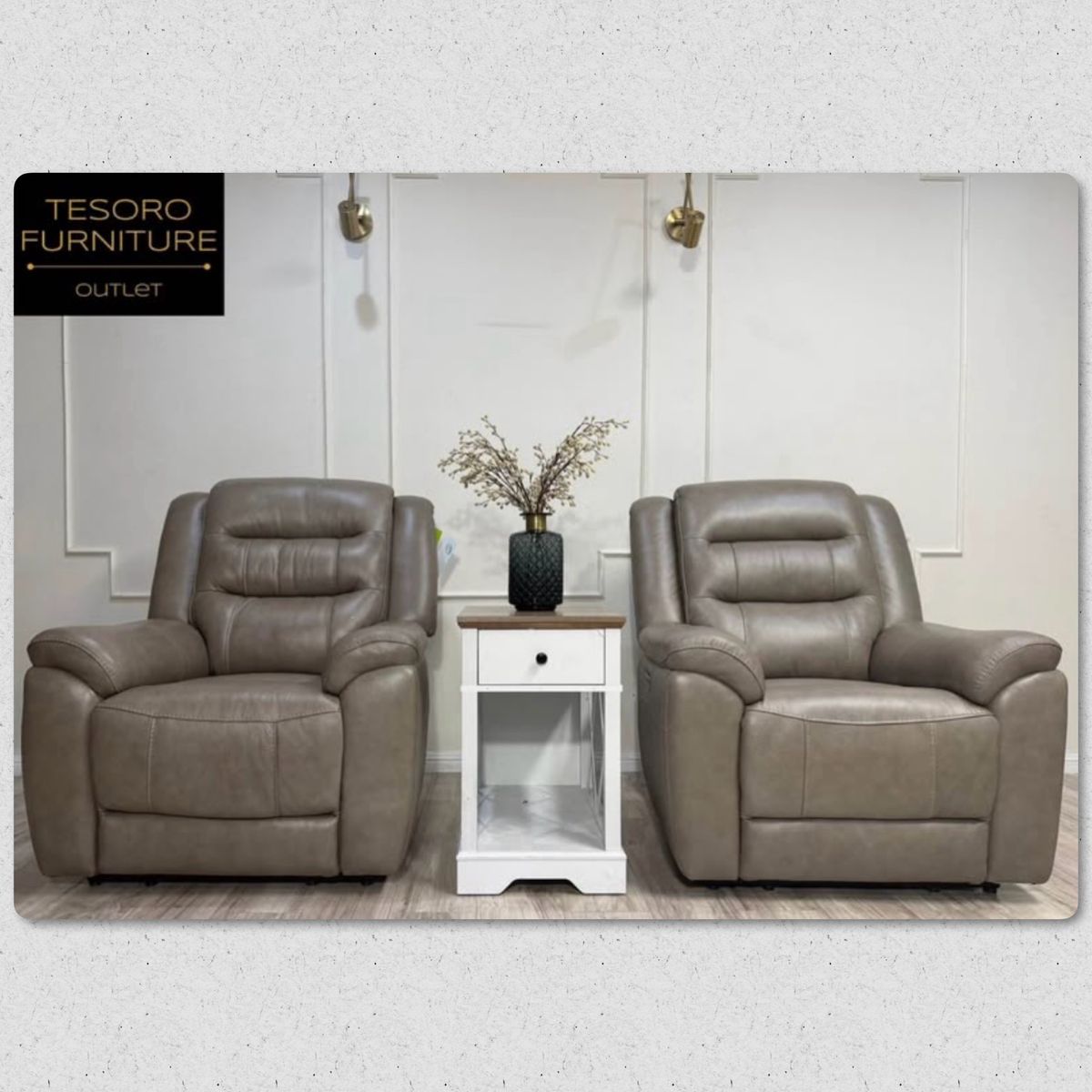 MASON LEATHER RECLINER CHAIR SET WE OFFER DELIVERY
