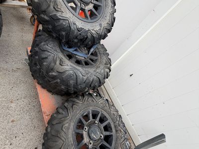 Used stock Polaris RZR 29" ATV/UTV Tires & Wheels - Aggressive Tread, Set of 4