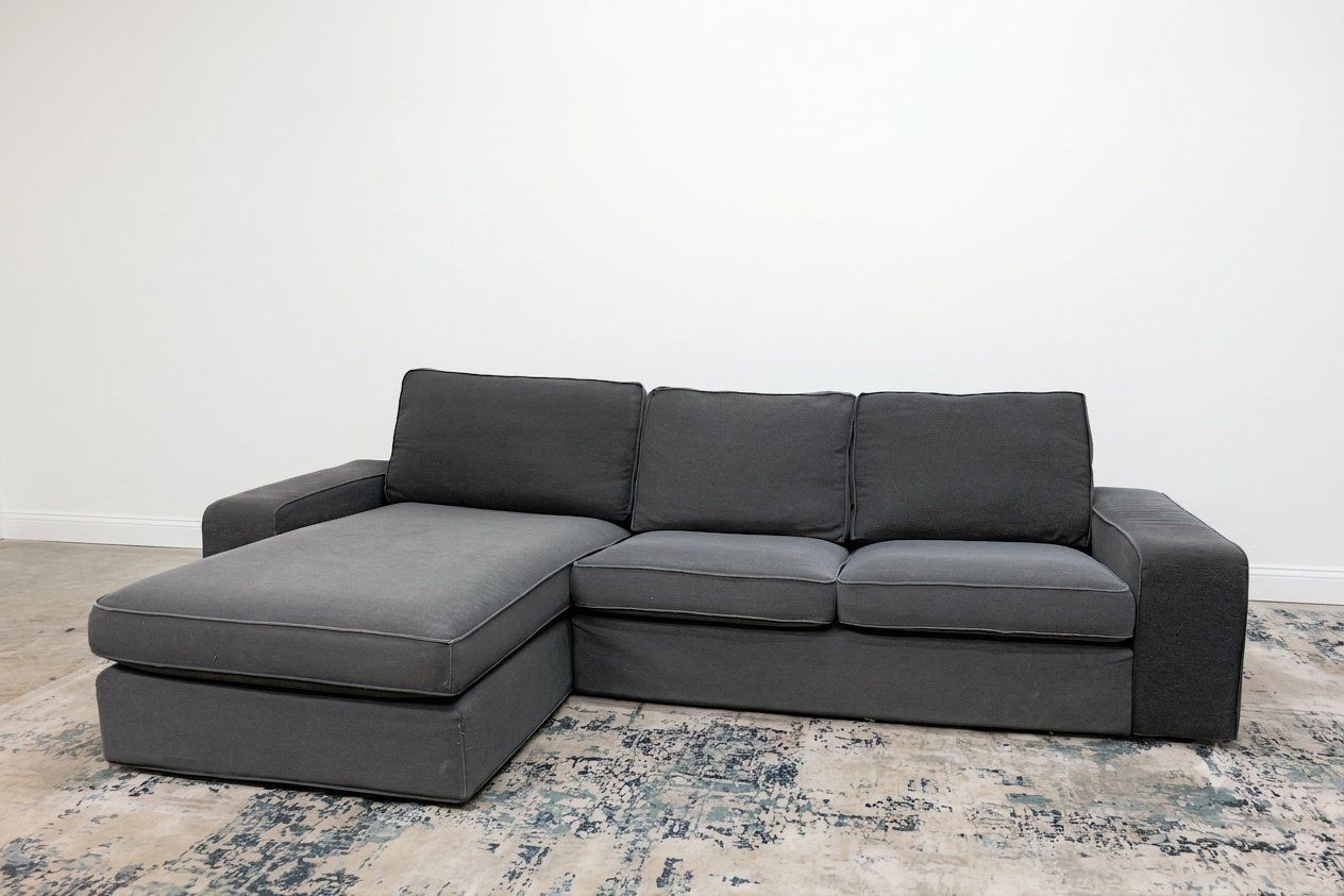 Dark Gray Sectional Sofa with Chaise Lounge