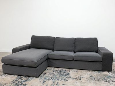 Dark Gray Sectional Sofa with Chaise Lounge