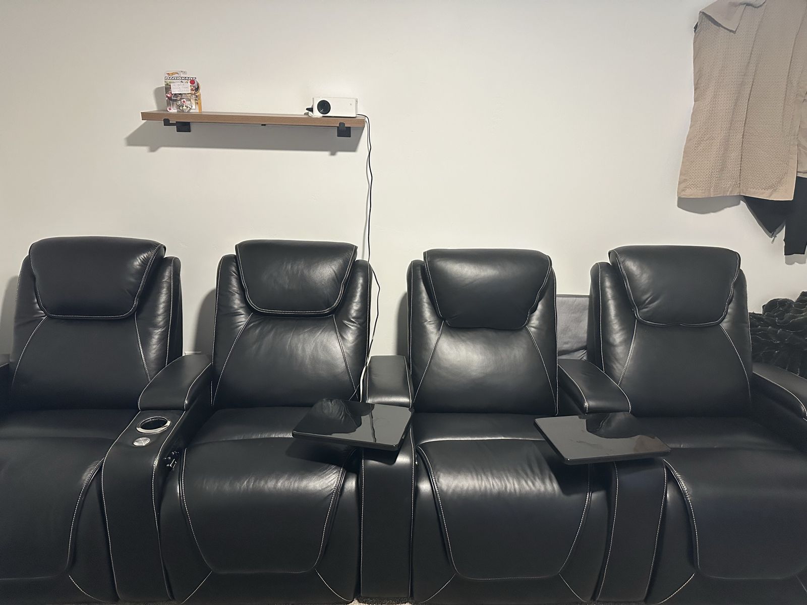 4 Leather Theater Chairs