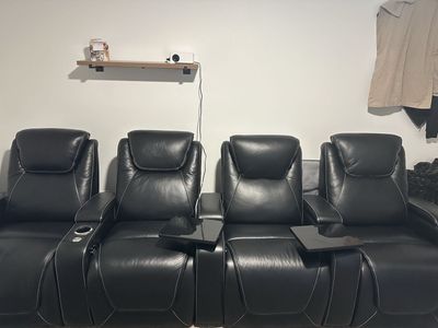 4 Leather Theater Chairs