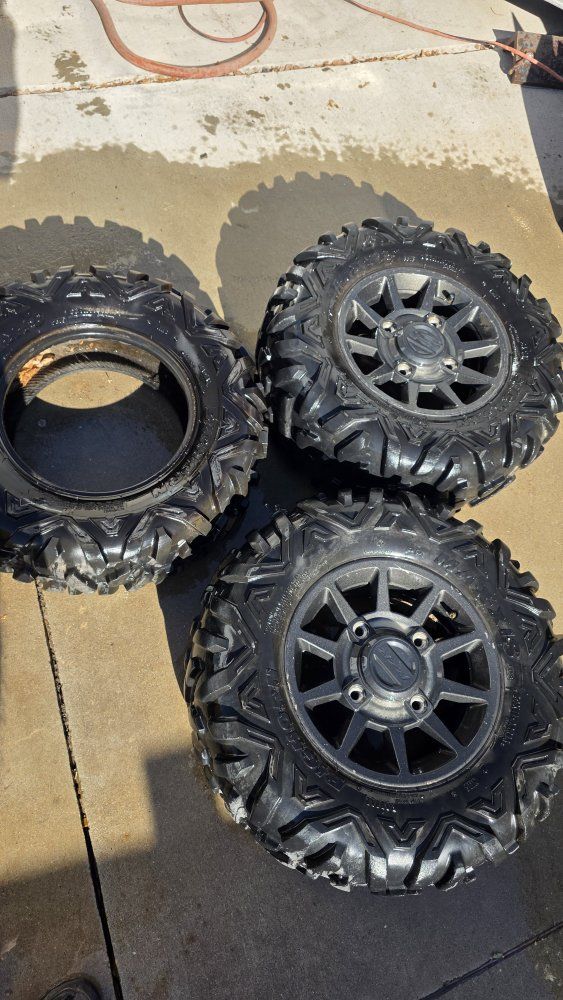 Spare tire wheel Polaris RZR oem 29x9.00R14 UTV Tires and 4-156 RZR wheel good tread, good for spare tire wheel. 1 or all 3