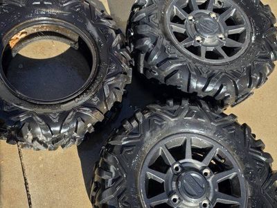 Spare tire wheel Polaris RZR oem 29x9.00R14 UTV Tires and 4-156 RZR wheel good tread, good for spare tire wheel. 1 or all 3