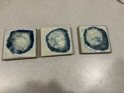 3 Dock 6 Pottery Geode Fused Glass Coasters