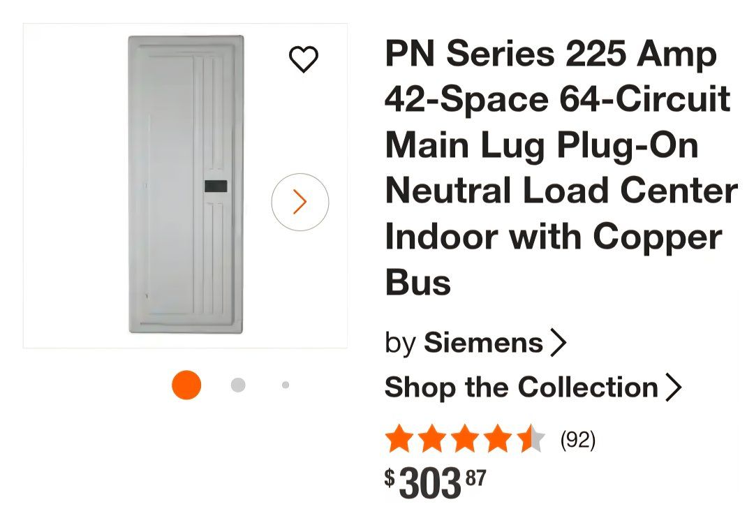 Siemens PN Series 225 Amp 42-Space 64-Circuit Main Lug Load Center with Copper Bus