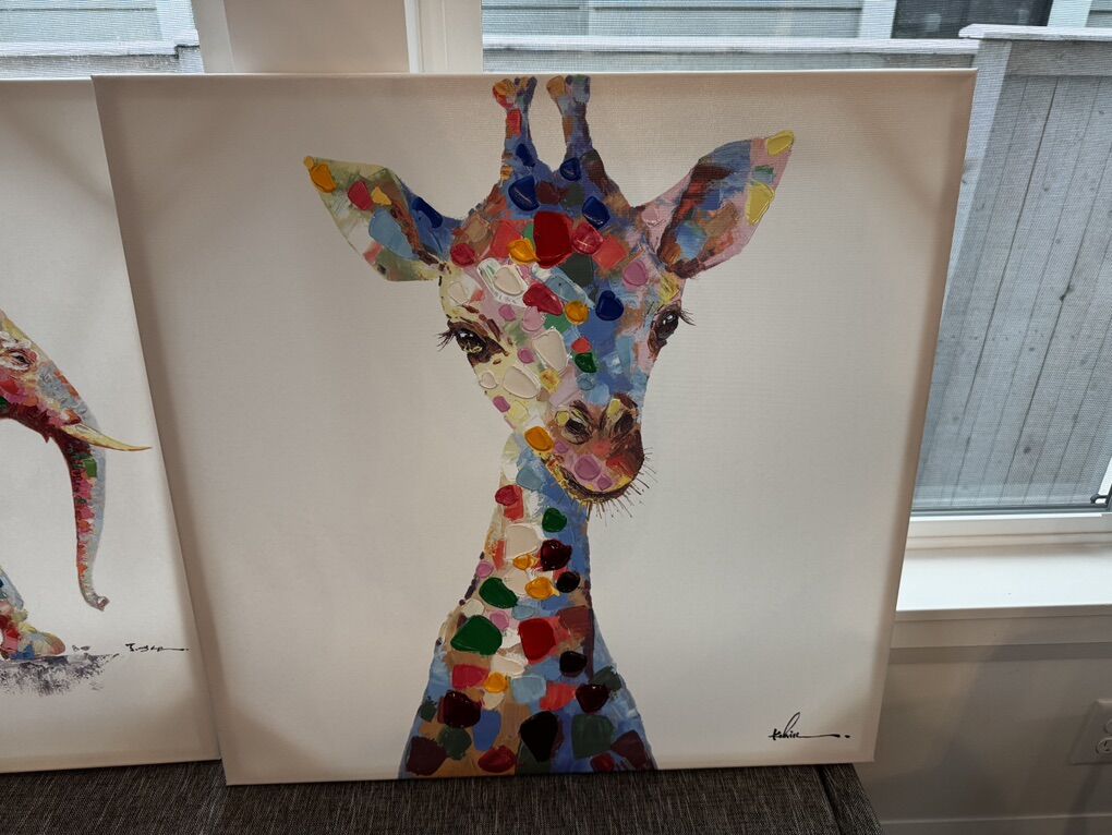 Colorful Animal Art Print - Giraffe