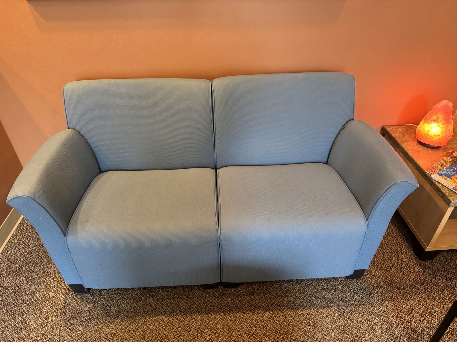 Upholstered couch and stuffed chair for sale