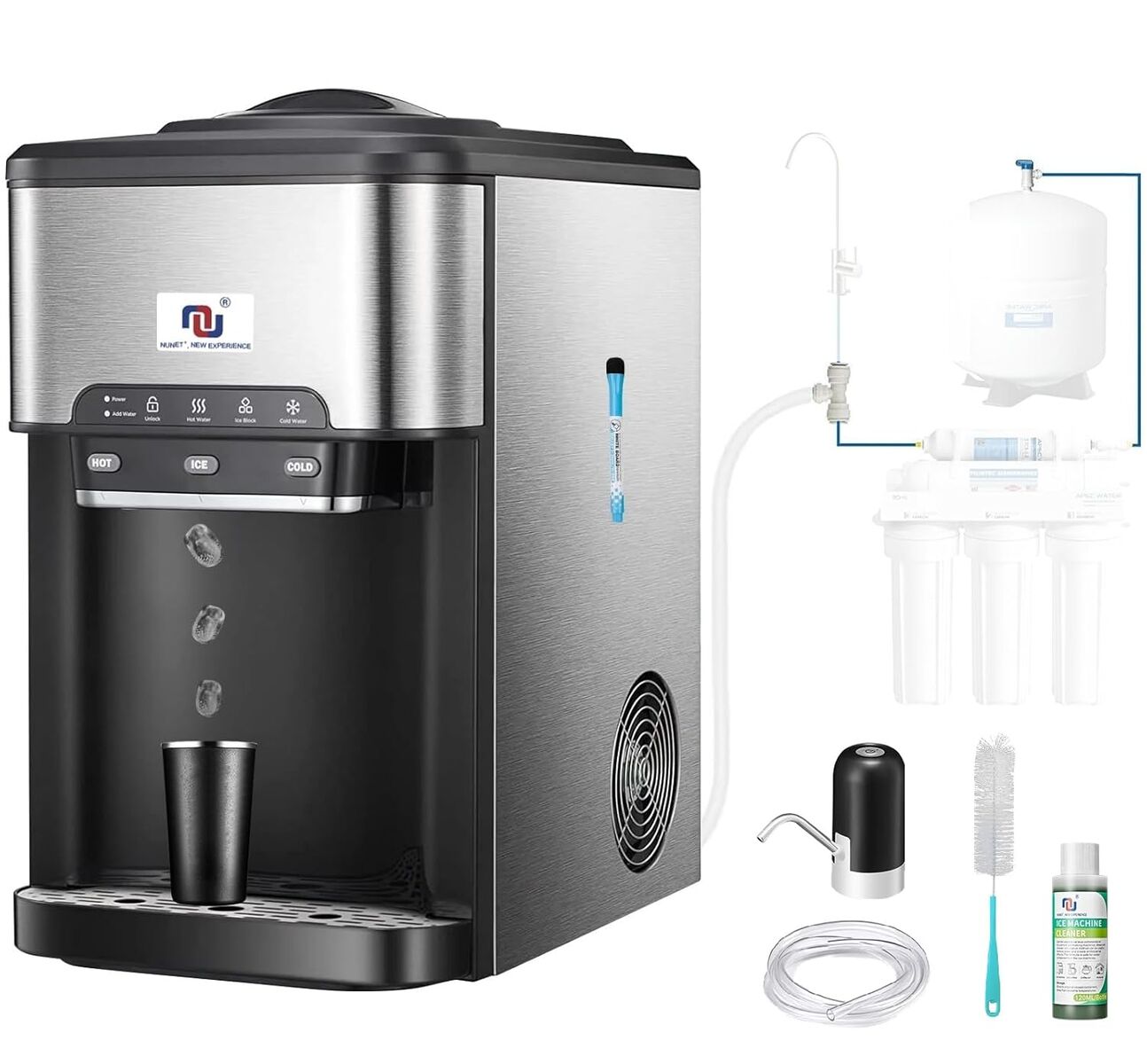 NUNET 3-in-1 Ice Maker Water Dispenser