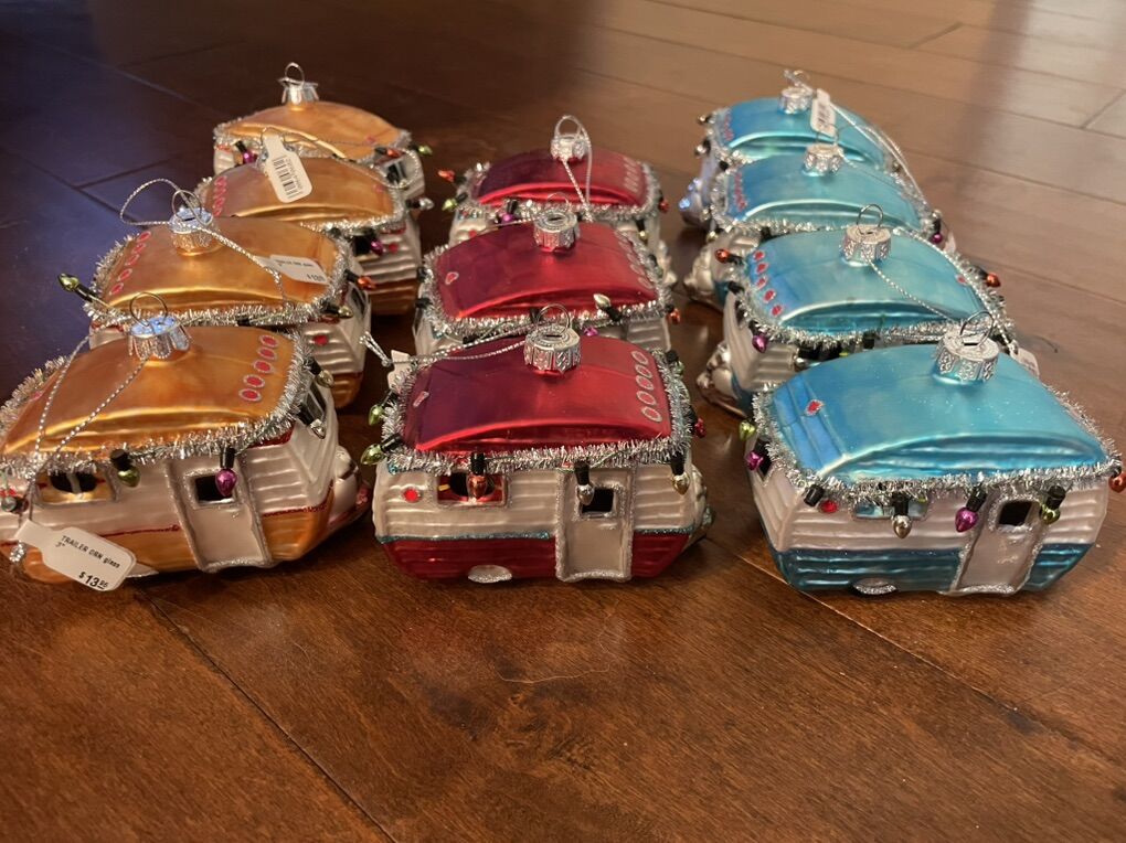 11 New Vintage Style Camper Glass Ornaments