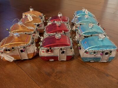 11 New Vintage Style Camper Glass Ornaments