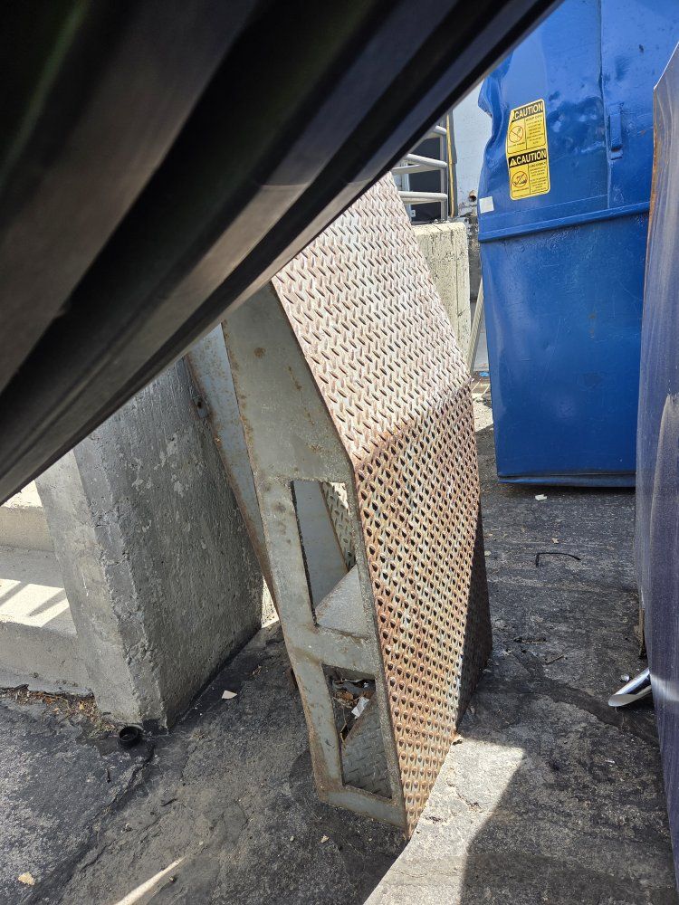 Heavy-Duty Metal Diamond Plate Walkway/Ramp Section - Industrial Grade, Weathered