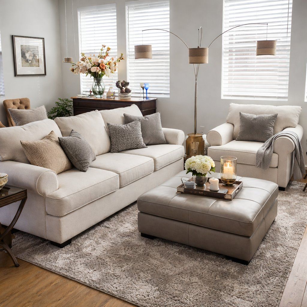Modern Living Room Set – Sofa + Matching Chair