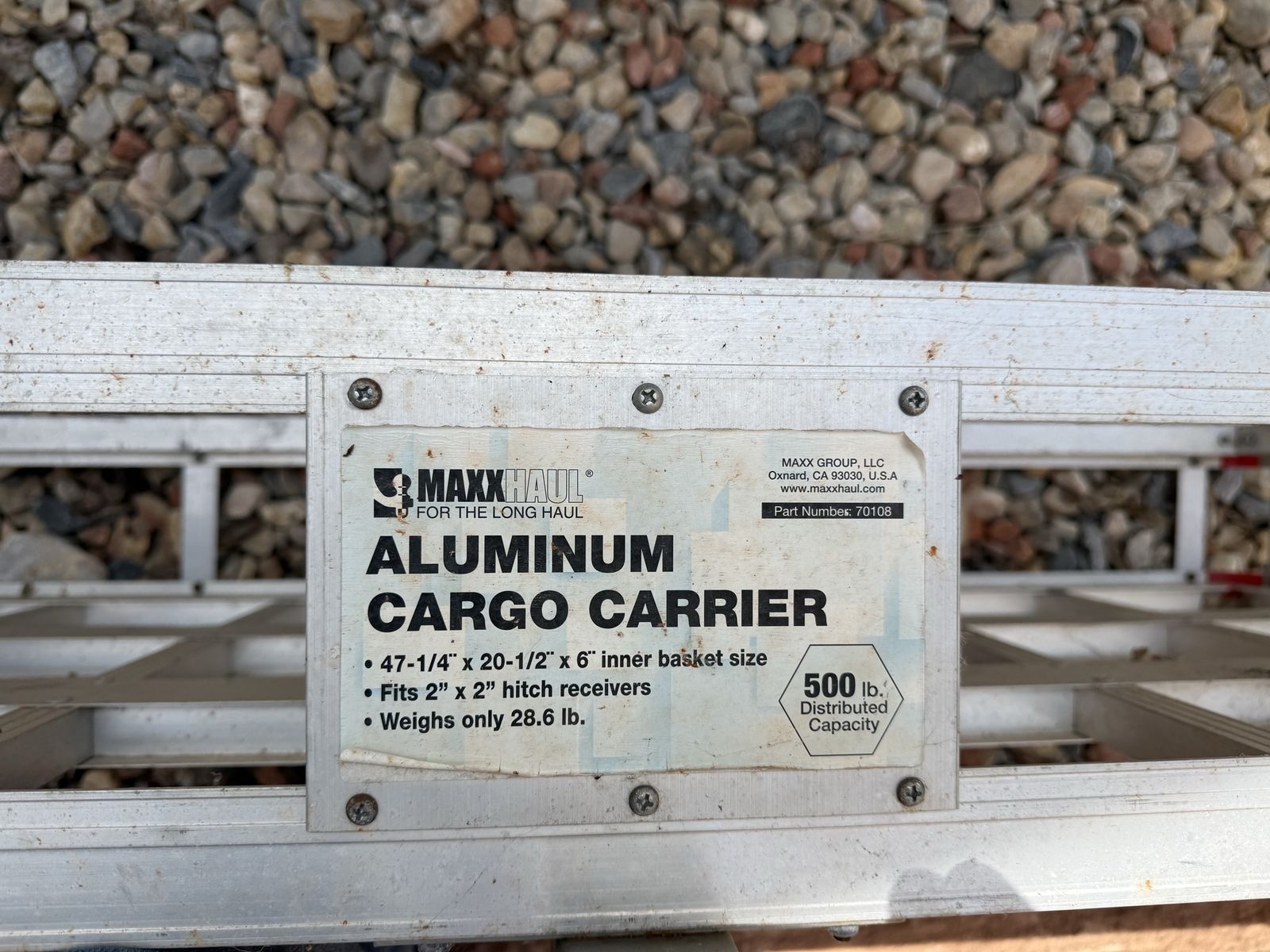 MaxxHaul Aluminum Cargo Carrier 500 lb Capacity for 2" Hitch Receivers Lightweight 28.6 lbs