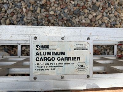 MaxxHaul Aluminum Cargo Carrier 500 lb Capacity for 2" Hitch Receivers Lightweight 28.6 lbs