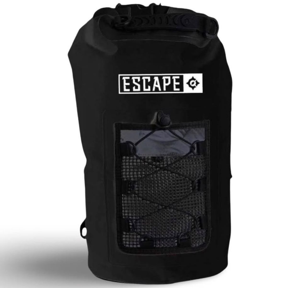 New Waterproof Dry Bag Backpack with Front Mesh Pocket - Black 3M reflective strip 
