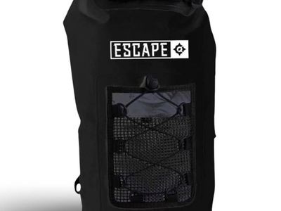 New Waterproof Dry Bag Backpack with Front Mesh Pocket - Black 3M reflective strip