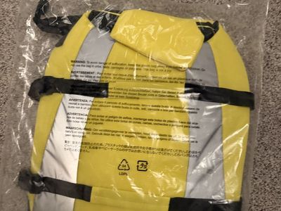 Dog Life Jacket Yellow & Black Reflective Safety Vest - New, Adjustable Straps